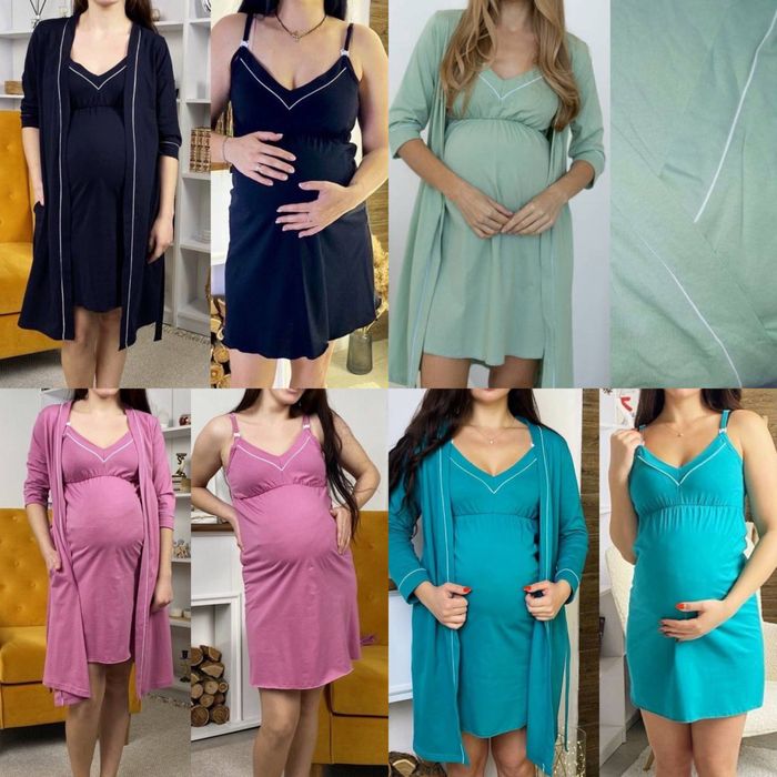 Халат з сорочкою в пологовий для вагітних та годуючих