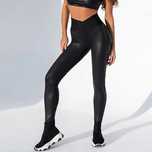 Legginsy imitacja skóry czarne skórzane S M push up skóry ekologicznej