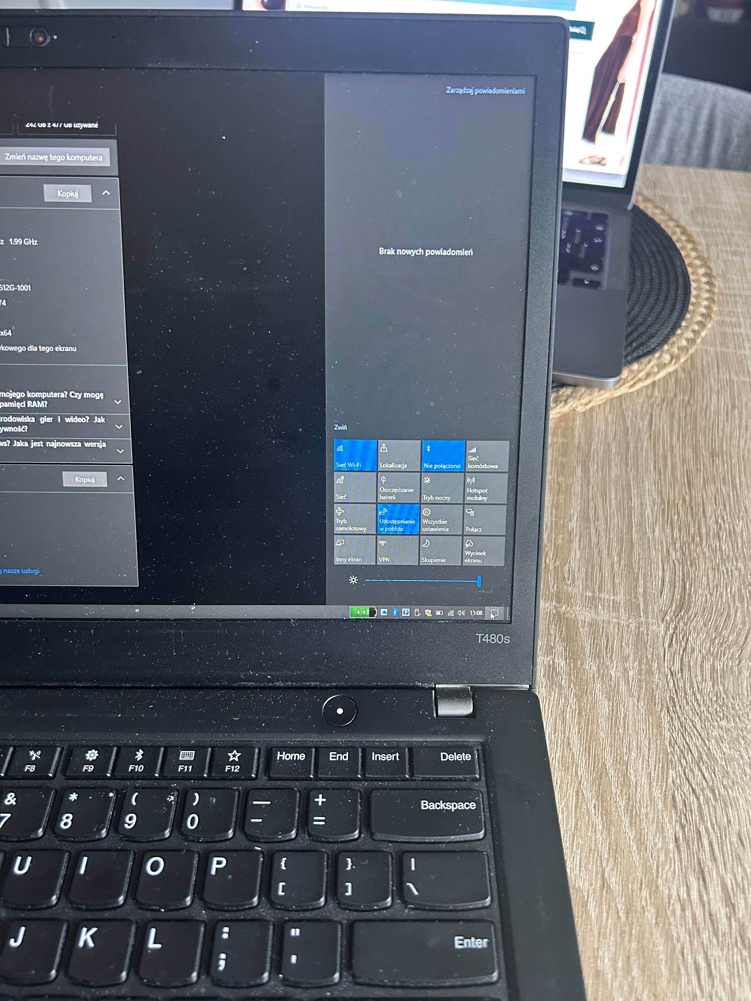 Lenovo ThinkPad T480s i7 8550U 16bg dysk 512gb