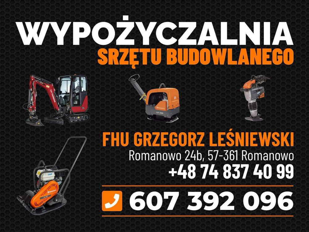 Wynajem Mini-koparem /Wypożyczalnia sprzętu budowlanego