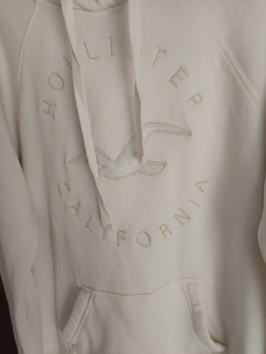 Bluza damska Hollister biała ecrue S bawełniana