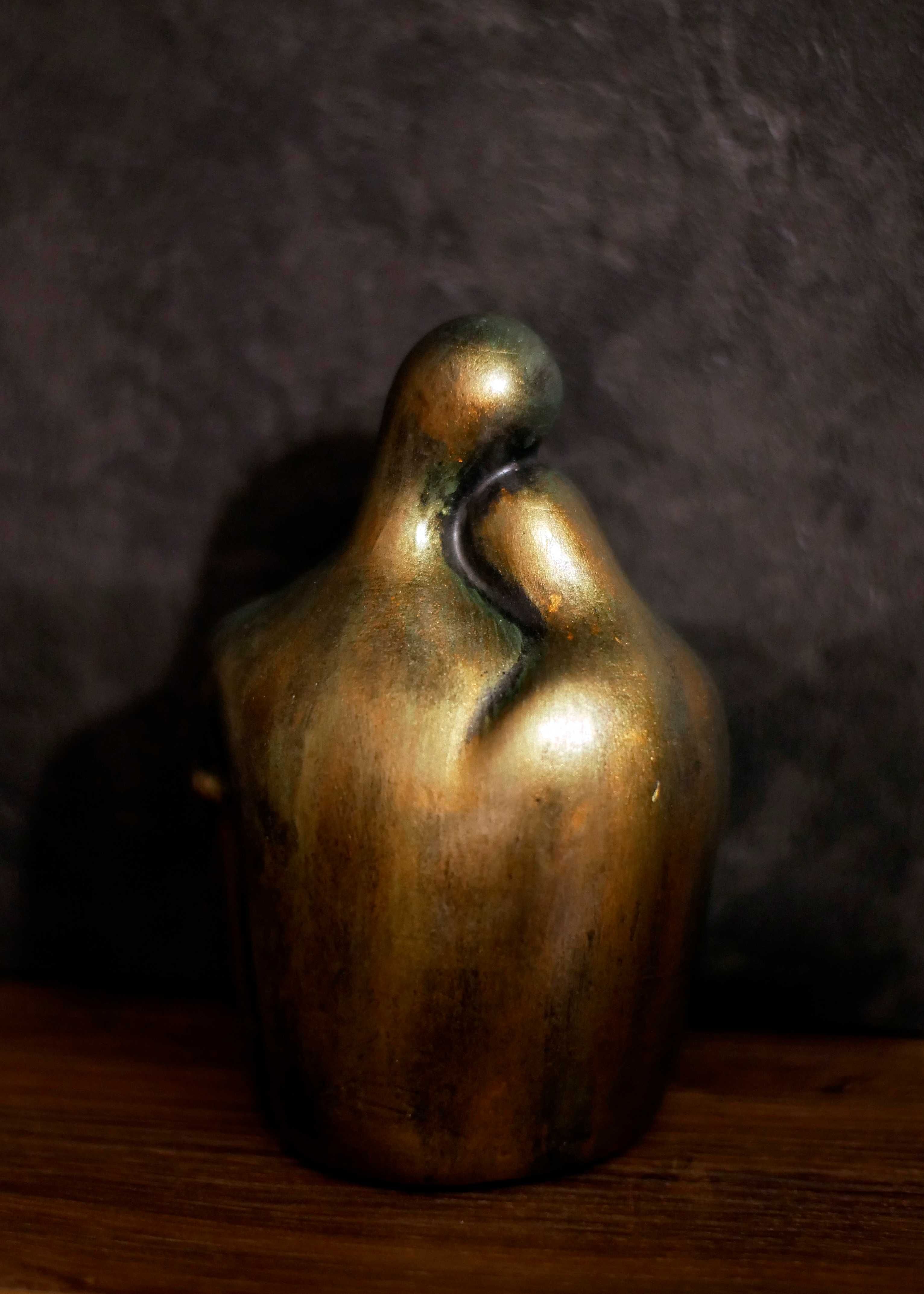 Rzeźba z gipsu, Jesteś Moim Skarbem, złoto-zielony, wys. 12,4 cm