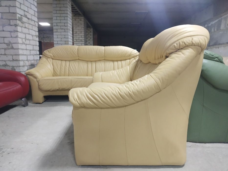 Кожаный бежевый диван «Gold» из Германии! (150614)