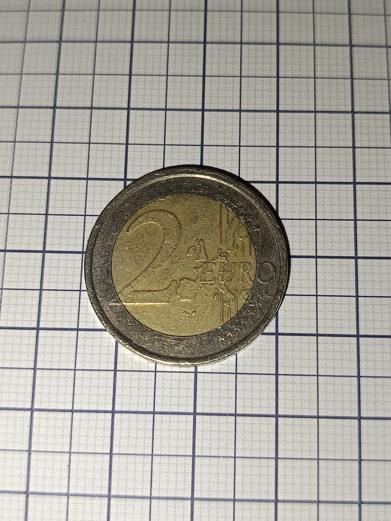 Moeda 2€ Finlândia 2001 com defeito na cunhagem