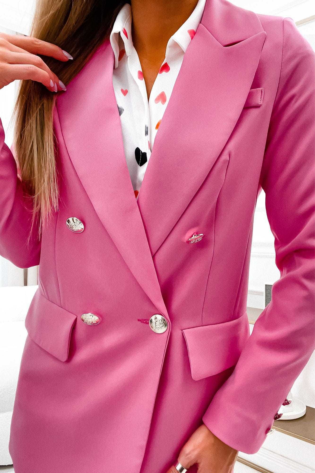 Garnitur marynarka cygaretki na komunię wesele różowy barbie 36/S 38/M