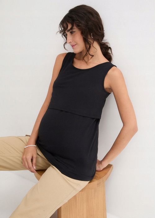 B.P.C top ciążowy i do karmienia czarny 52/54.