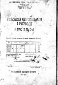 Frezarka FWC 25, FWC 26  Dokumentacja Techniczno-Ruchowa