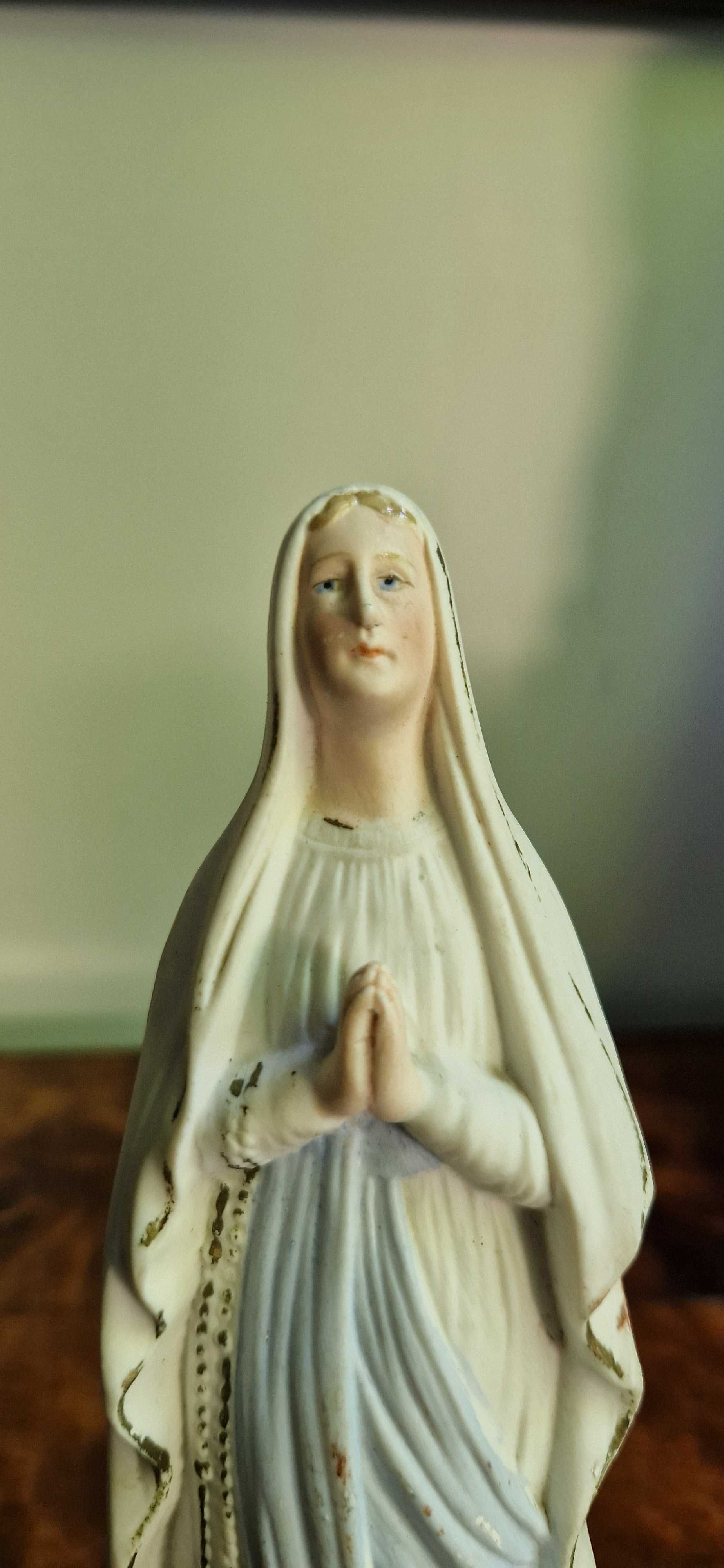 Matka Boska Lourdes porcelana biskwit antyk Francja dewocjonalia cudo