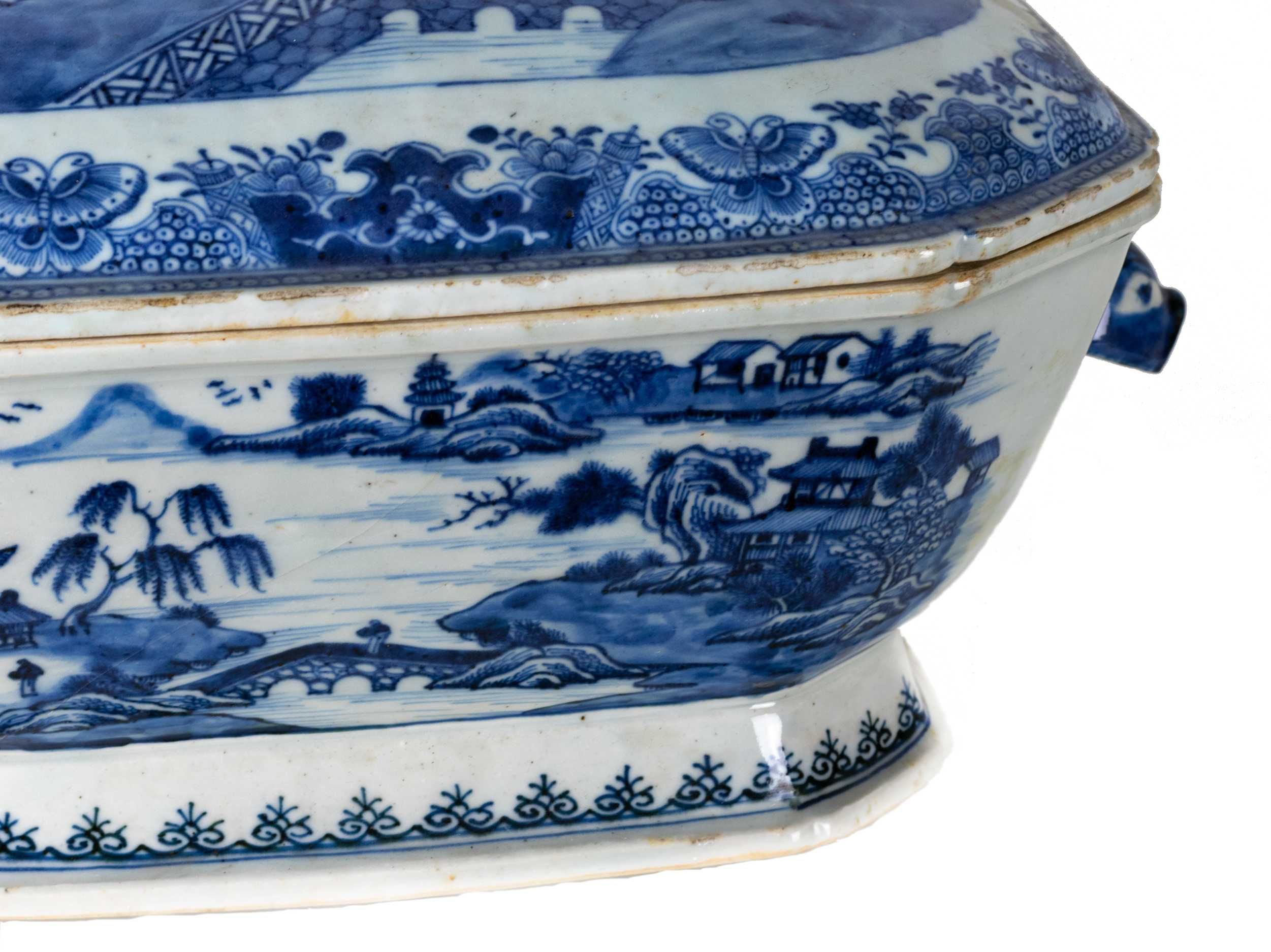 Terrina porcelana chinesa azul Cantão Jiaqing | 1798