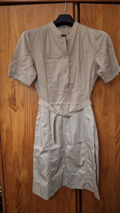 Vestido clássico, beje, 100% algodão, tamanho 40 - Decenio