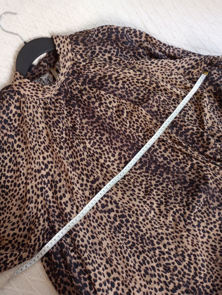 H&M 44r wygodna owersizowa sukienka w panterkę
