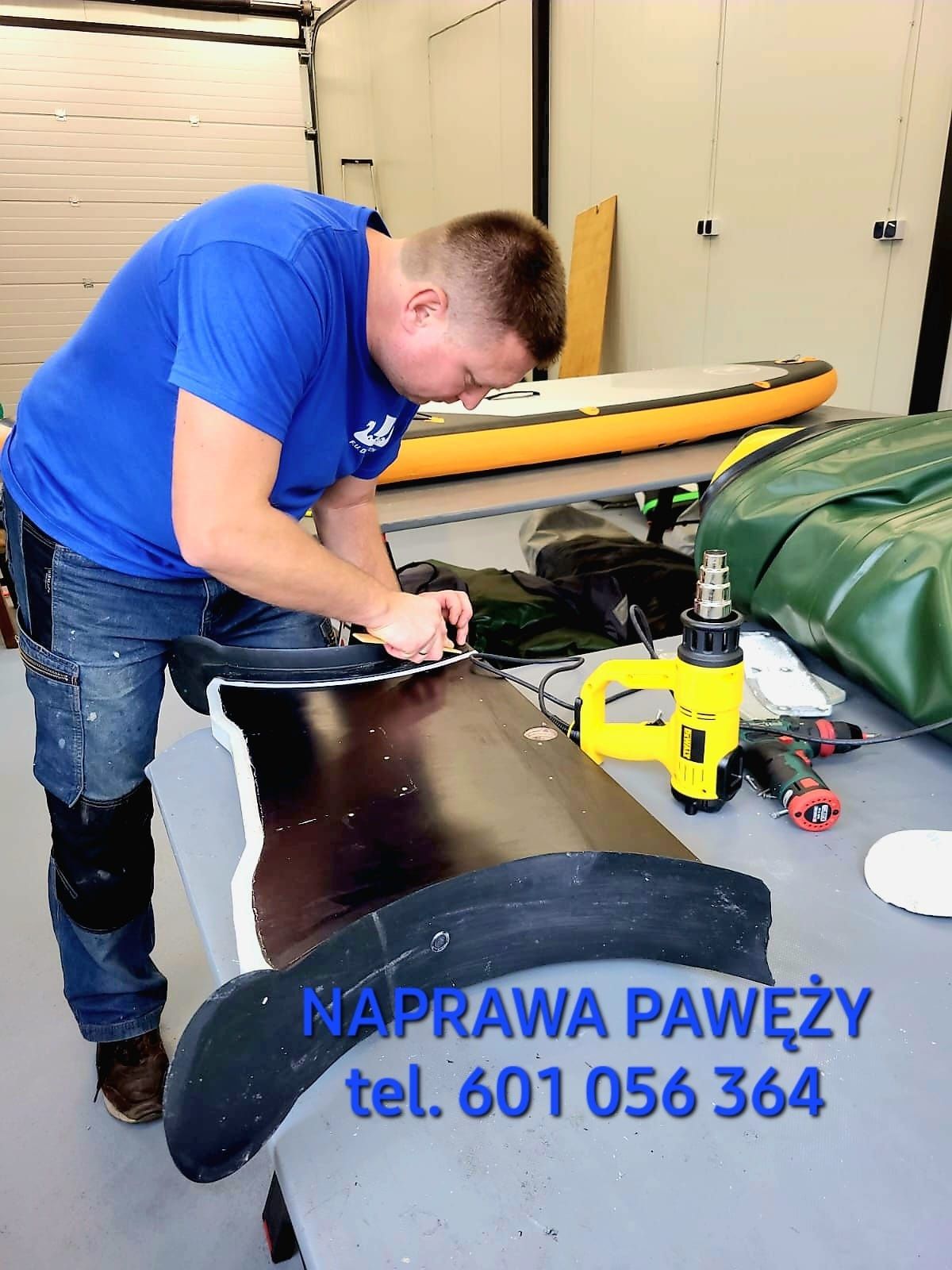 Naprawa łodzi, pontonów, desek SUP, basenów, jacuzzi. Usługi szkutnicz