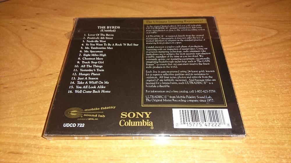 THE BYRDS - Untitled - MFSL 24Kt Gold CD - J-Card