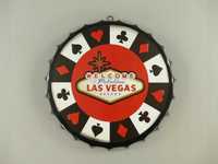 Plakat metalowy KAPSEL LAS VEGAS kasyno 42 cm