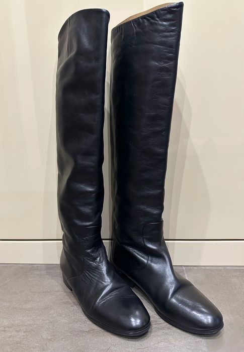 Чорні шкіряні чоботи - рідінги Franco Martini