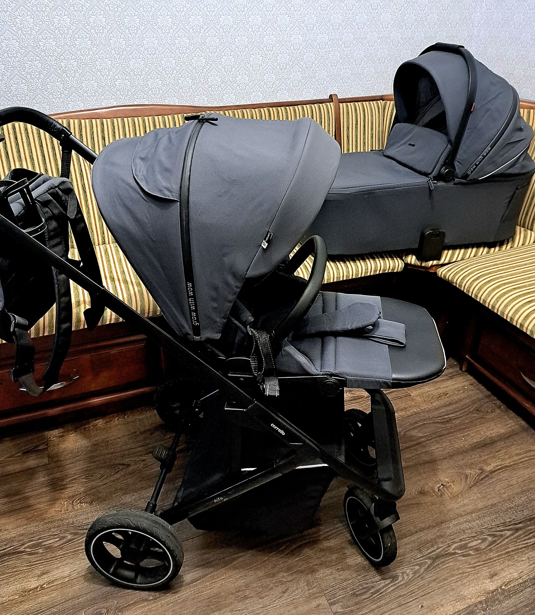 Продам дитячу коляску Cаrrello Alfa 2в1 темно-сіра