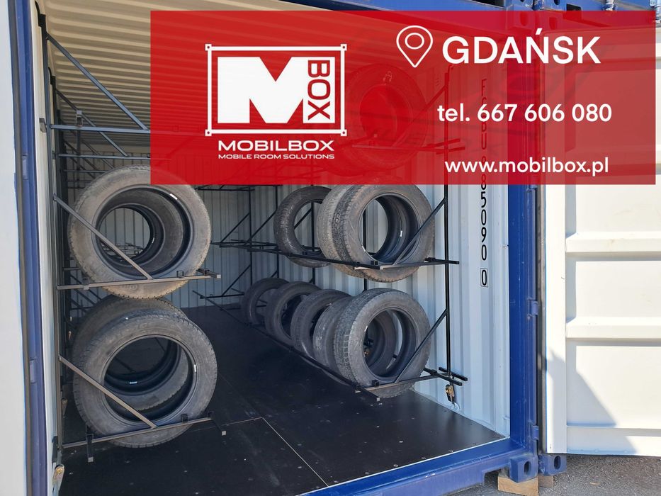 kontener na opony, magazyn na opony, kontener, magazyn