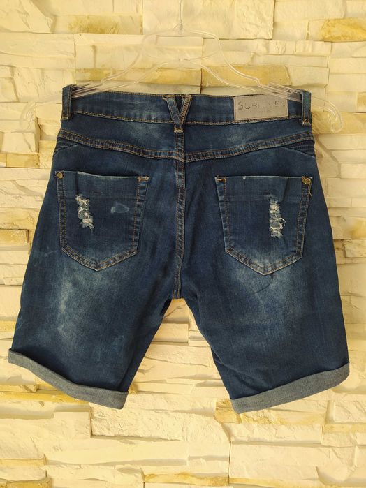 Spodnie przed kolano r.S Sublevel spodenki jeansowe z rozdarciami