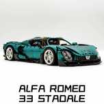 Конструктор Alfa Romeo 33 Stradale. Масштаб 1:8. 4208+ деталей.
