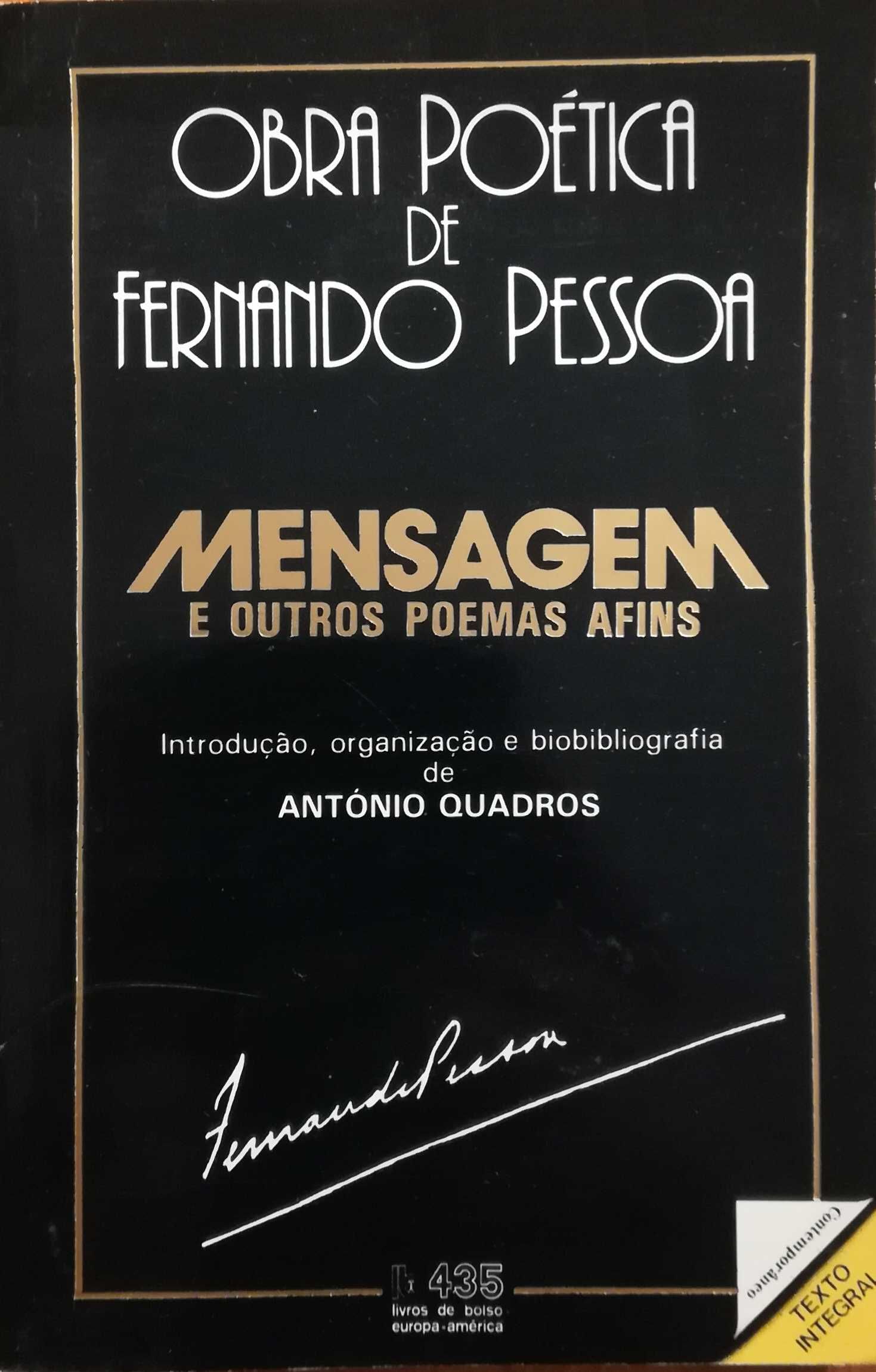 Livro - Mensagem e Outros Poemas Afins - Fernando Pessoa