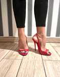187/ OD RĘKI 46 sexy czerwone męskie sandały szpilki obcasy 13 cm nowe