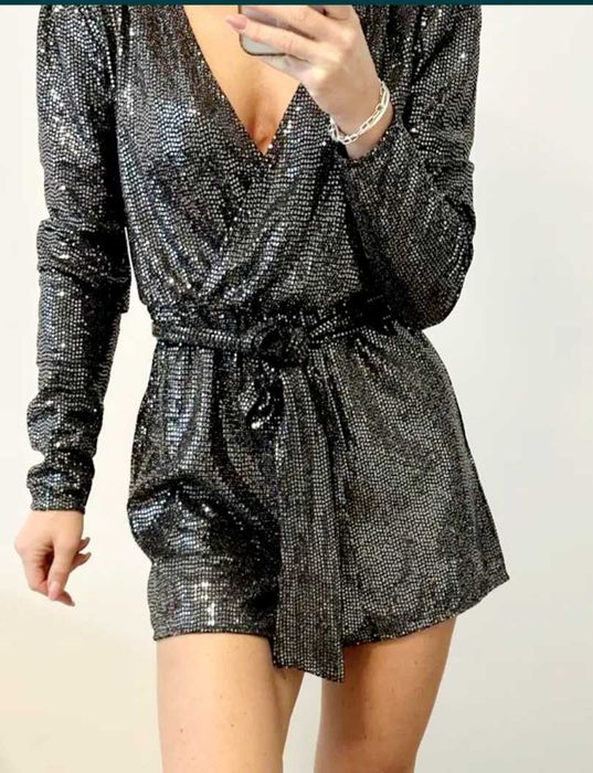 Kombinezon błyszczący brokatowy M-L