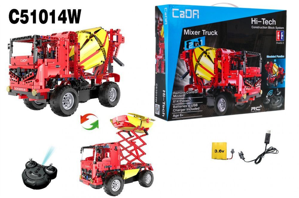 Klocki Techniczne Cada 814 El. Zdalnie Sterowana Betoniarka + Podnośni