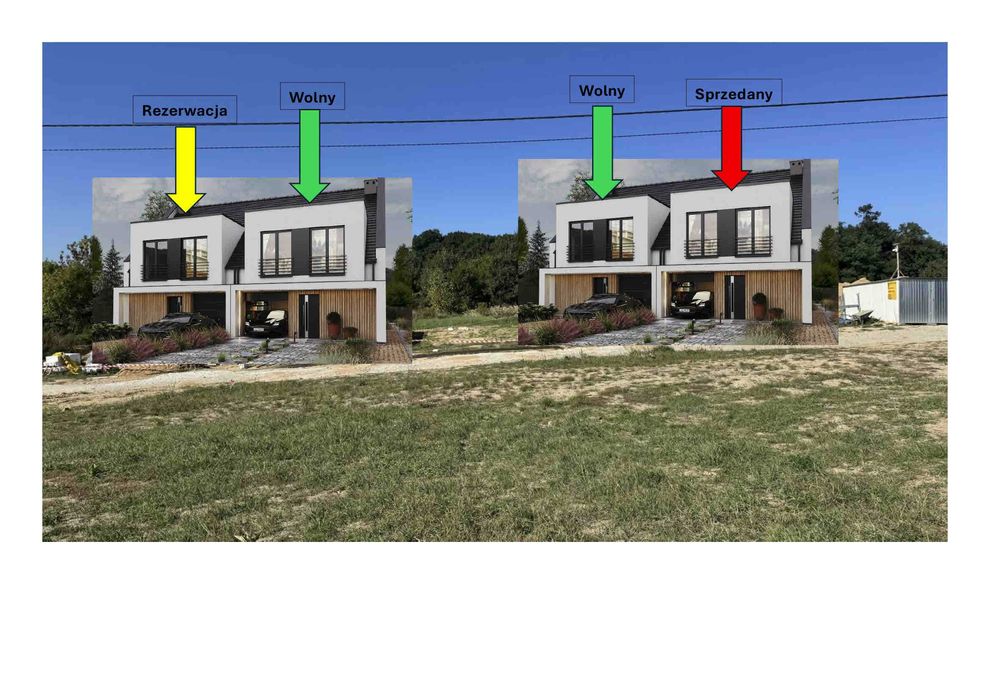 Jerzmanowa nowe domy w zabudowie bliźniaczej  z garażem