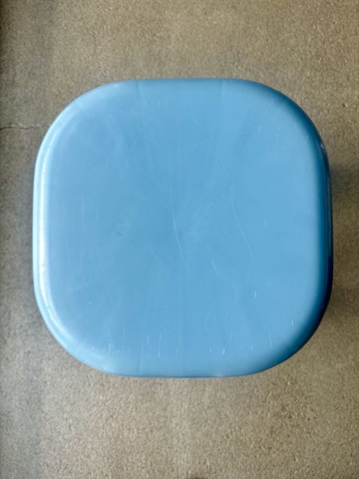 Designerski Turkusowy Stołek Taboret Vintage z tworzywa Bauhaus