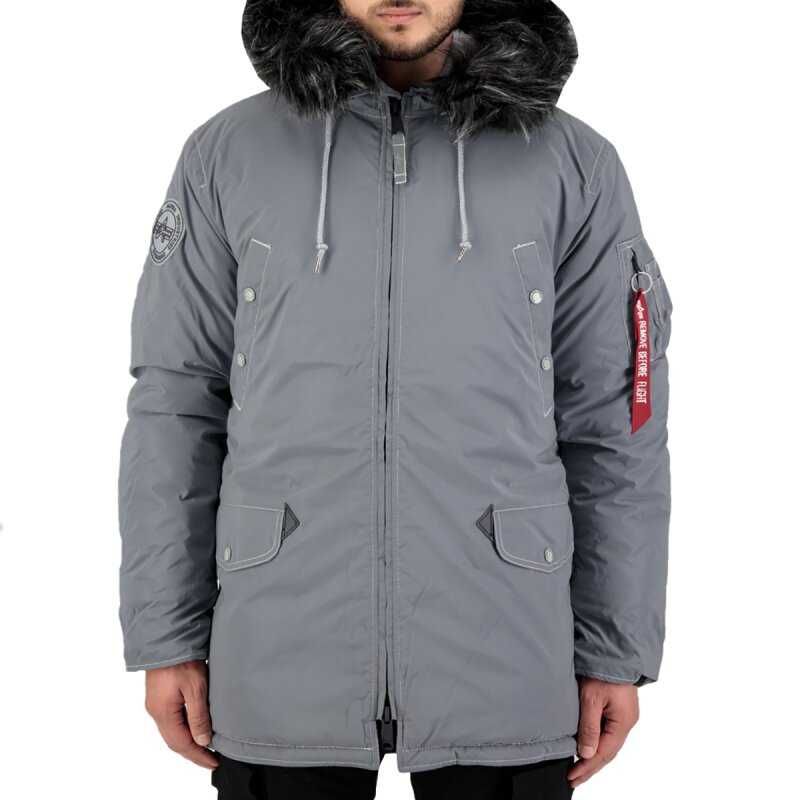 Alpha Industries kurtka wodoodporna zimowa z futerkiem l płaszcz parka