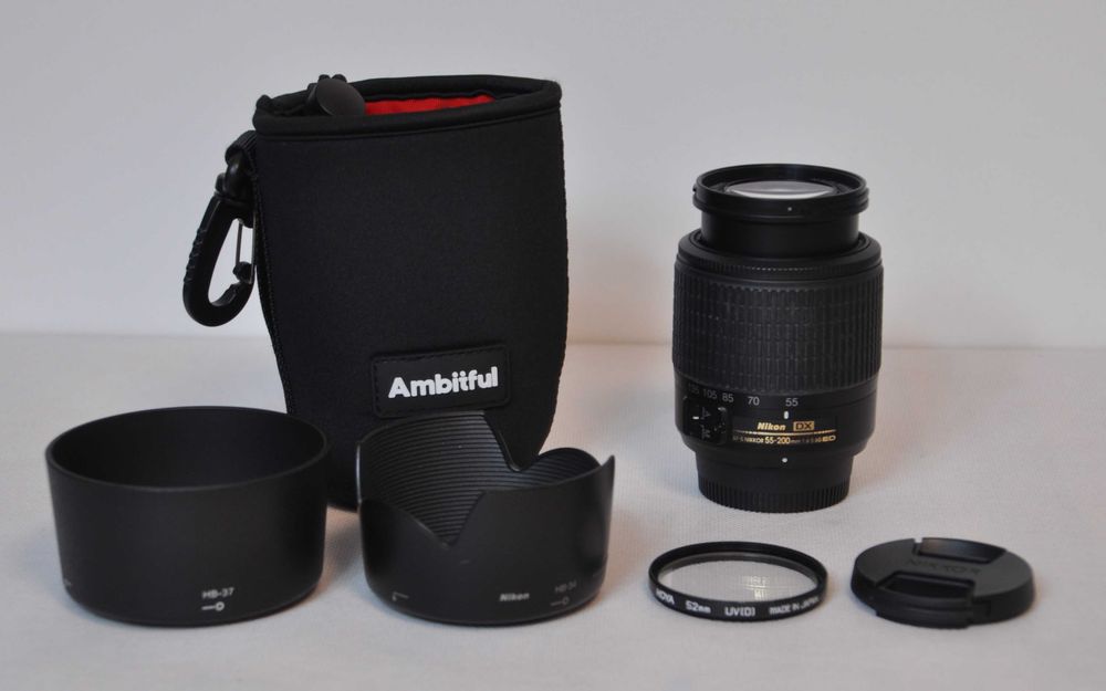 Lustrzanka Nikon dslr D3100 + 2 obiektywy nikkor 18-135 mm + 55-200 mm