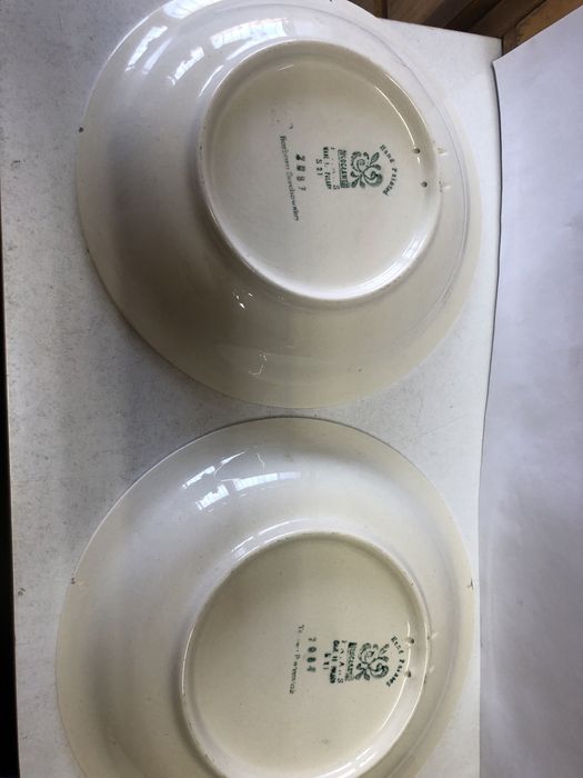 Dwa głębokie talerze ozdobne fajans Włocławski