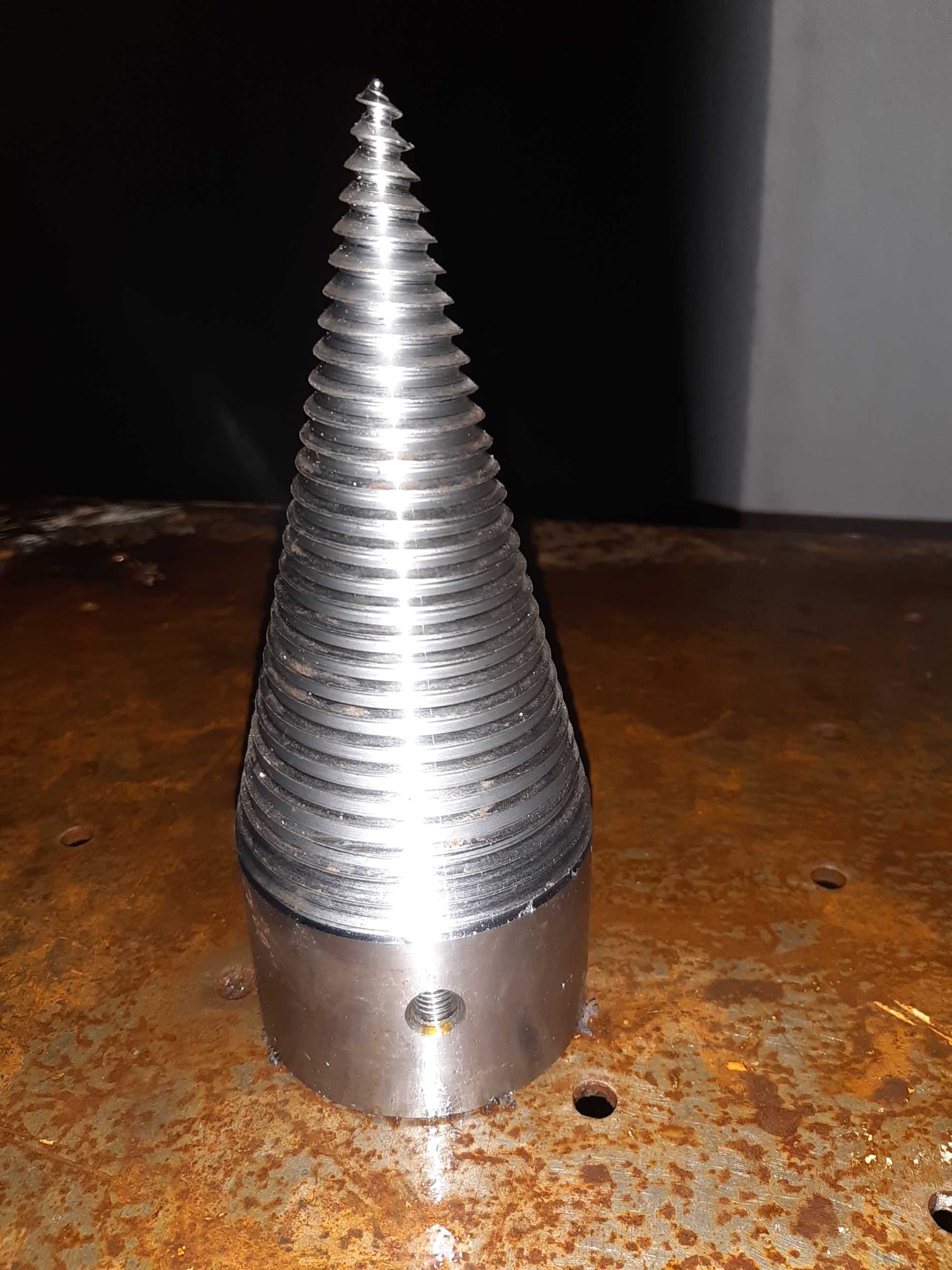 Stożek do łuparki średnica 80 otwór 35 stal c45