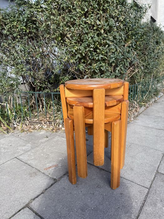 Taboret / Stołek drewniany - sosna