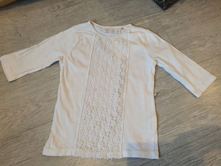 Biała bluzka elegancka rękaw 3/4