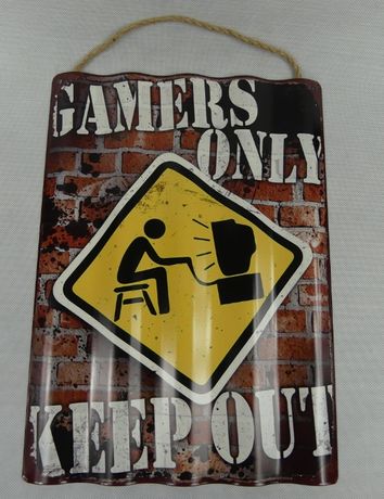 Metalowa tablica GAMERS ONLY KEEP OUT 40x29 cm
