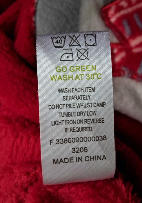 Czerwona zimowa  "pluszowa" piżama damska  S