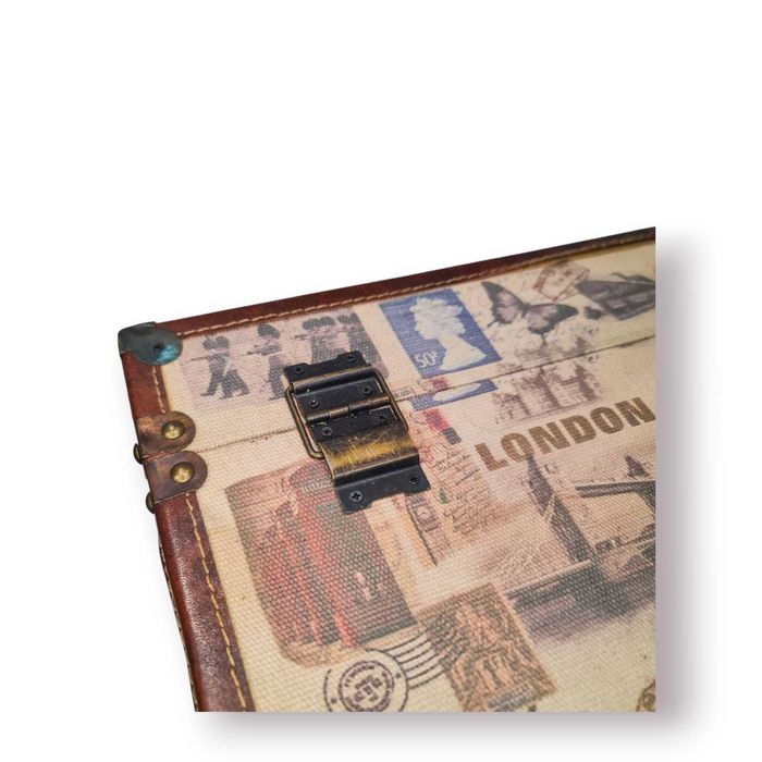 Mala Decorativa Vintage “London” – Grande, Rígida e com Estampa Retro