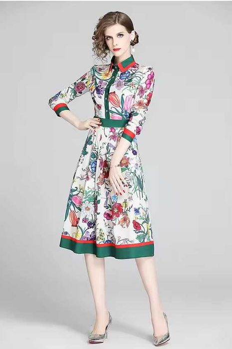 Sukienka w kwiatki w stylu Gucci flora R40/42