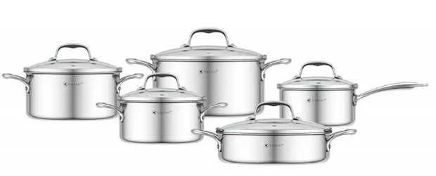 PROFESJONALNY Komplet Garnków KASSEL 10el. MAX Pojemność 5.4L