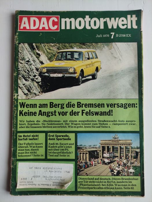 Gazeta ADAC Motorwelt z 1976r.