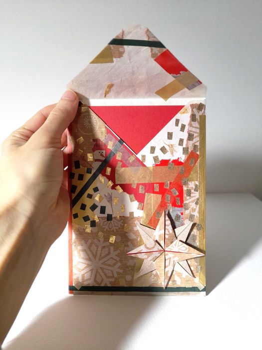 Envelope Rústico de Natal e Cartão em Branco