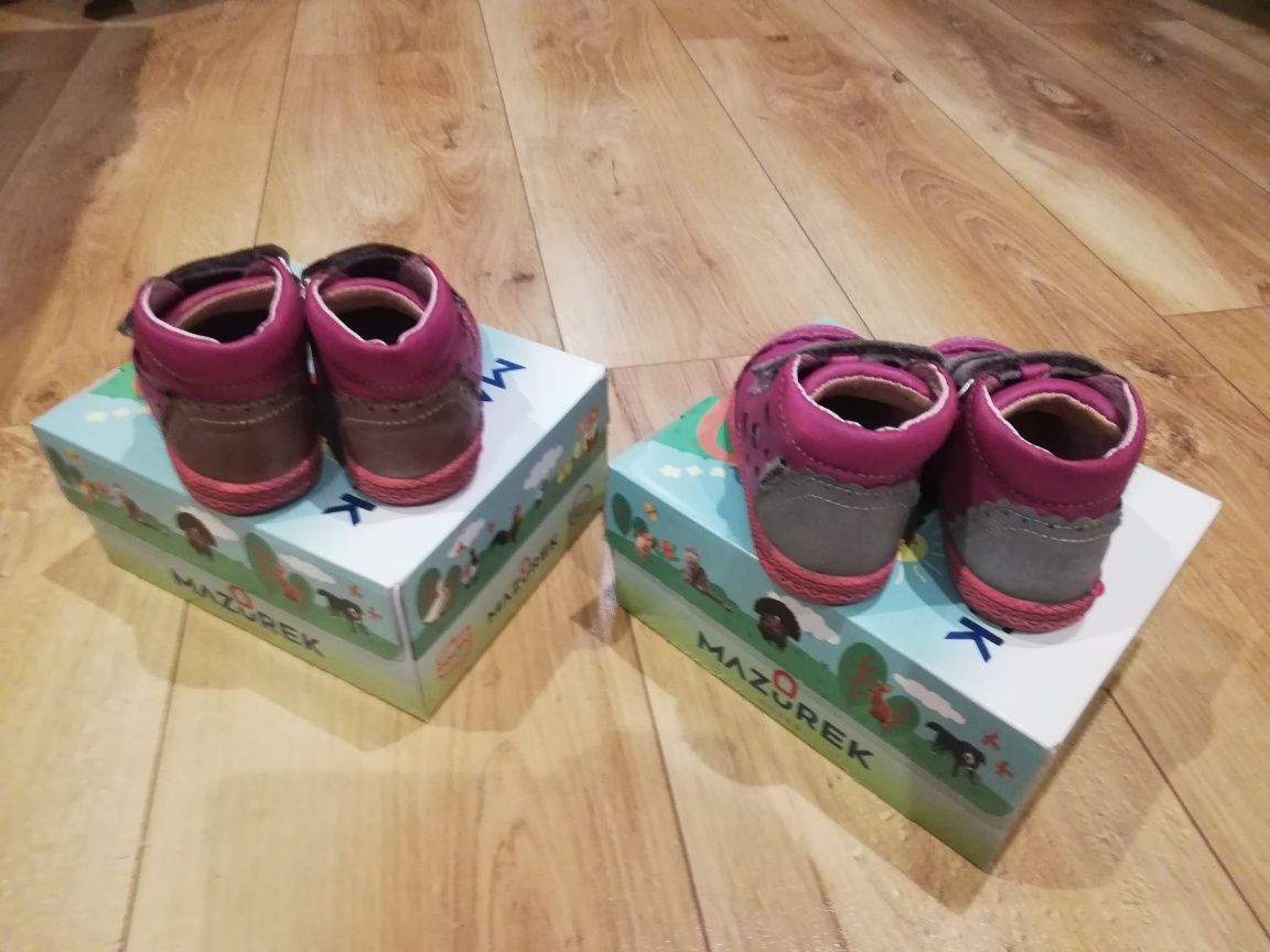 Buty skórzane dla bliźniaczek / bliźniaczki / roz. 20 i 21