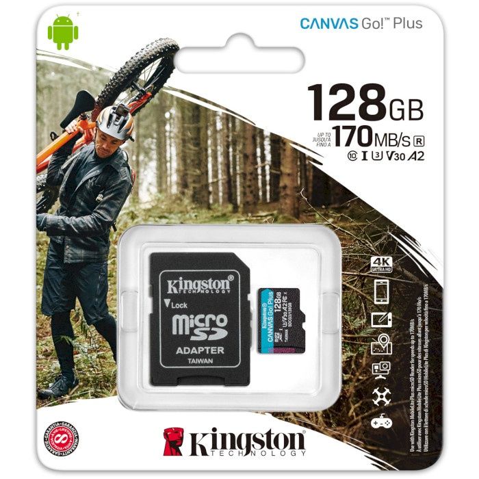 Карта памяти Kingston MicroSD 128GB Canvas Go! Plus (Original Taiwan)