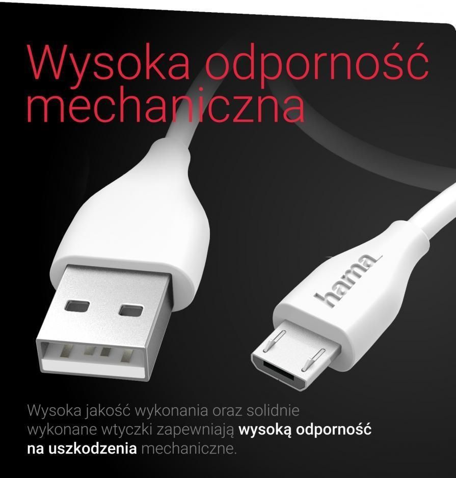 Wysokiej jakości kabel USB-A - Micro USB firmy hama