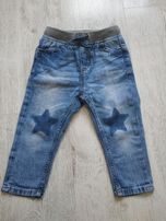 Spodnie h&m, miękkie jeansy 80 cm