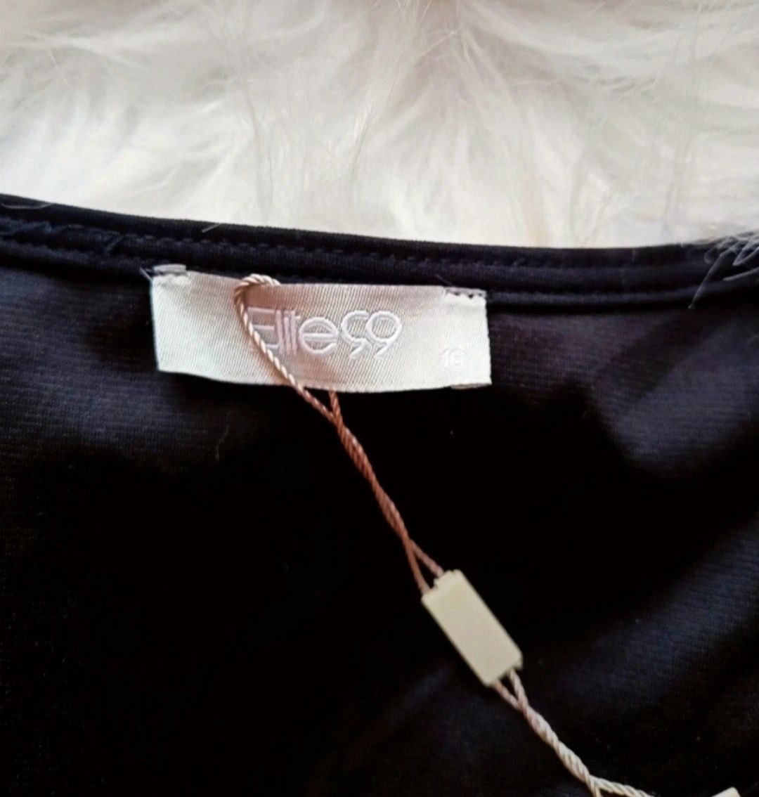 Nowa z metką sukienka damska czarna w czerwone kwiaty Elite99 XXXL