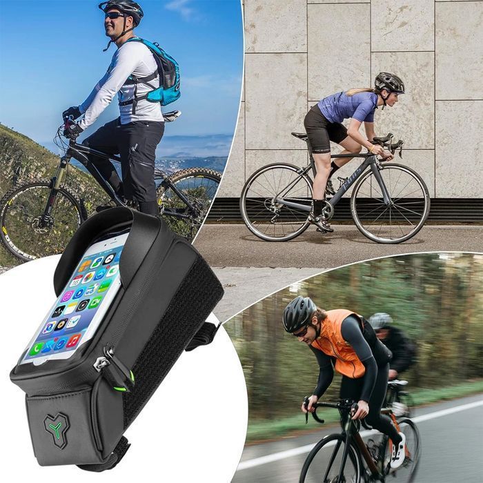 Sakwa rowerowa Rockbros 029-1BK na ramę z pokrowcem na telefon czarna