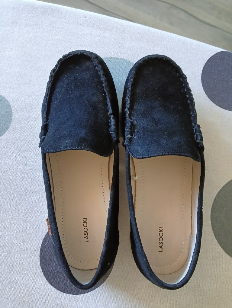 Mokasyny skórzane buty komunia chłopiec 34