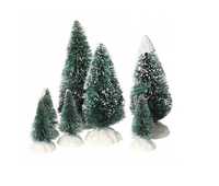 Choinki zielone mini zestaw choinek na pniu 3szt OZDOBY świąteczne